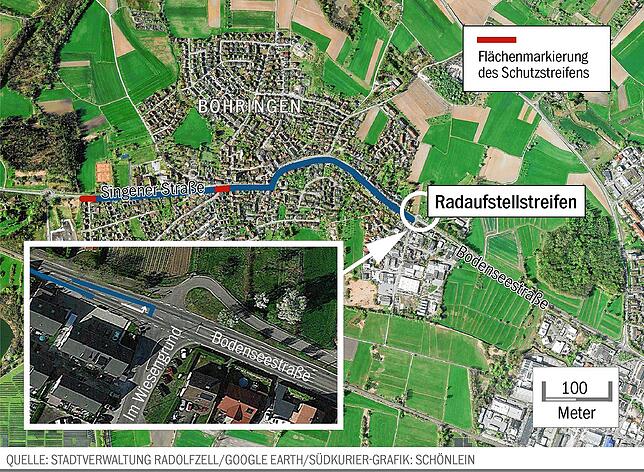 Bild 1: Geldsegen für Böhringen: Hier sollen Radfahrer bald sicherer fahren können