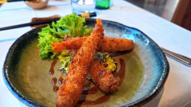 Die Tempura-Garnelen.