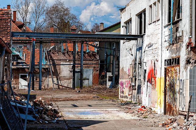 So sieht es unten auf dem ehemaligen Schlachthof in der Schwenninger Hammerstatt aus..