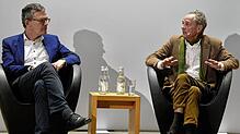 Roderich Kiesewetter (links) und Tim Guldimann diskutieren in der Zeppelin-Universität in Friedrichshafen, wie Friede in Europa ...