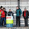 Auf der Bühne von rechts: Martina Braun (Grüne), Alfred Winkler (SPD), Landrat Martin Kistler, Sabine Hartmann-Müller (CDU), ...