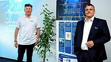 Geschäftsführer Christian Meyer (rechts) und Vertriebschef Thomas Wichert gehören zum Führungsteam bei Lake Fusion Technologies. Das ...