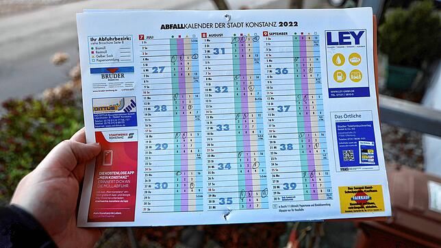 So sah der Papier-Abfuhrkalender aus, den es jetzt nicht mehr gibt.