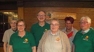 Die Vorstandsriege der Silberperlen (von links): Monika Schlachter, Andrea Kaiser, Günter Kaiser, Eva Rippel, Gabi Frommherz und Gudrun ...