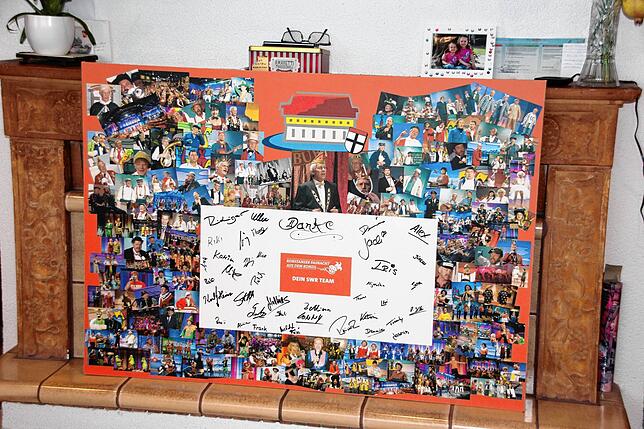 Der SWR bedankte sich mit dieser Collage für die lange Zusammenarbeit – zu sehen sind nahezu alle Akteure, die in der Ära Heinz ...