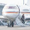 Bundeskanzlerin Angela Merkel landete am Bodensee-Airport, um mit dem Hubschrauber weiter zum Weltwirtschaftsgipfel nach Davos zu fliegen.
