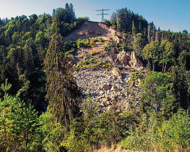 So zeigt sich der Hangrutsch von der Nordseite der Schlucht aus gesehen. Bilder: Wolfgang Scheu, Stefan Limberger-Andris