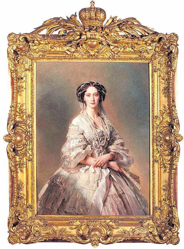Als Fürstenmaler bekannt wurde Franz Xaver Winterhalter. Hier zu sehen ist ein Porträt der Zarin Marie Alexandrowna von Russland, ...