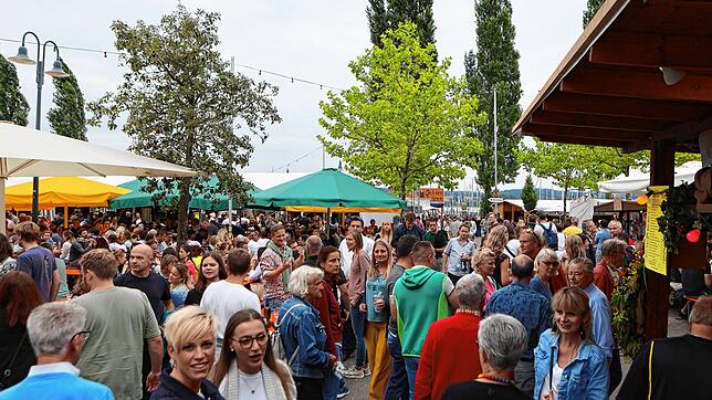 Einheimische wie Besucher der Insel Reichenau nutzten das Wein- und Fischerfest 2022, um wieder gemeinsam zu feiern.