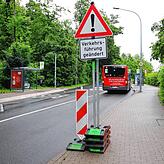 Ein Straßenschild an der Eichhornstraße weist auf die geänderte Verkehrsführung hin.