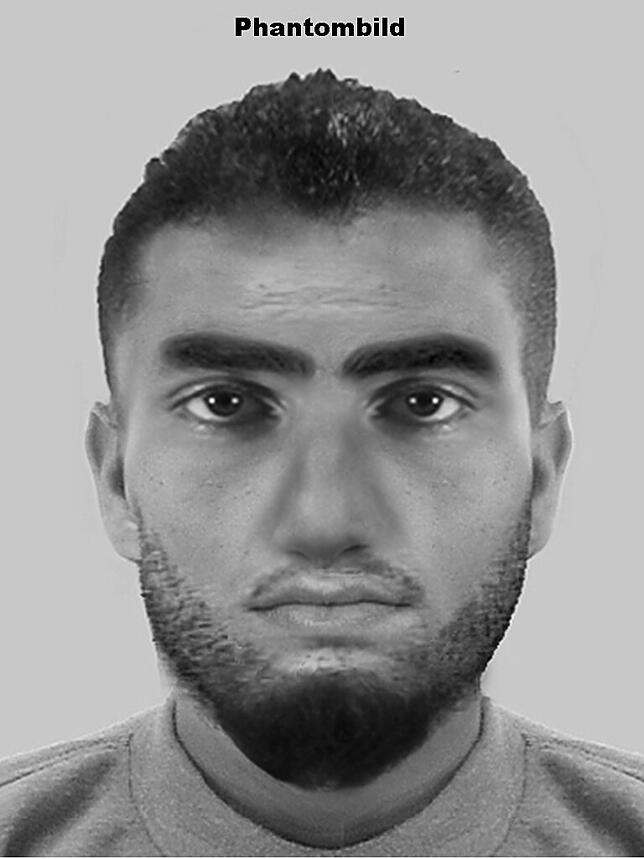 Ein Zeuge hat einen weiteren Tatverdächtigen beschrieben. Dies ist das Phantombild, das nach seinen Angaben entstanden ist. Nach dem ...