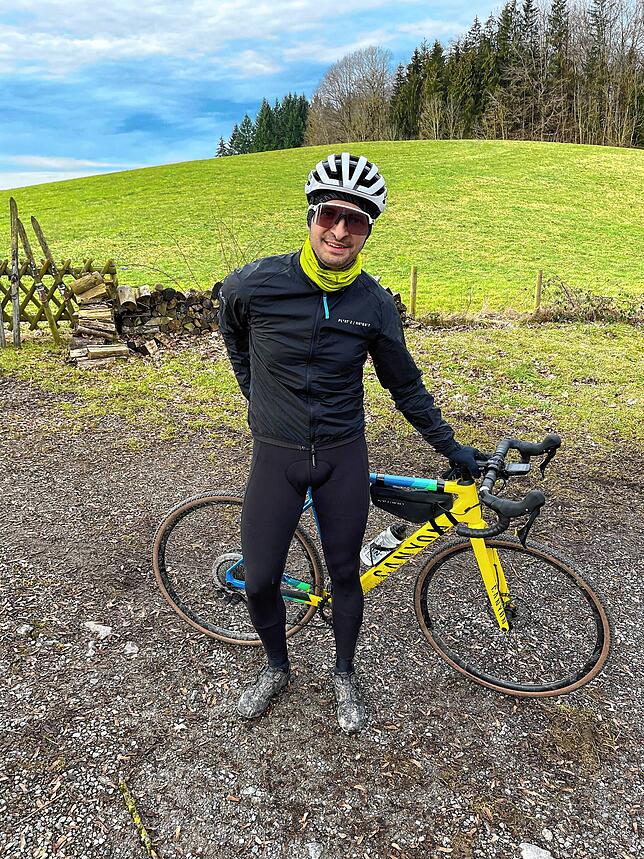 Zurzeit trainiert Patrick Majerle meistens auf dem Heimtrainer. Umso mehr freut es ihn, wenn das Wetter eine Radtour draußen zulässt.