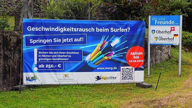 Am Orsteingang von Oberhof und Hänner wirbt die Gemeinde Murg zurzeit mit großen Bannern dafür, dass möglichst viele Bürger beim ...