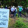 Klare Botschaft: &bdquo;Finger weg vom Schwarzenbächle&ldquo;, gesehen während der Blockade.
