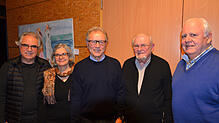 Der Vorstand des Forums für Wissenschaft und Kultur: (von links) der stellvertretende Vorsitzende Volker Schneider, Schatzmeisterin ...