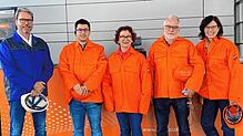 Das Bild zeigt (von links) Achim Schneider, die Abgeordneten Tayfun Tok und Dorothea  Wehinger sowie die Stadträte Eberhard Röhm und ...