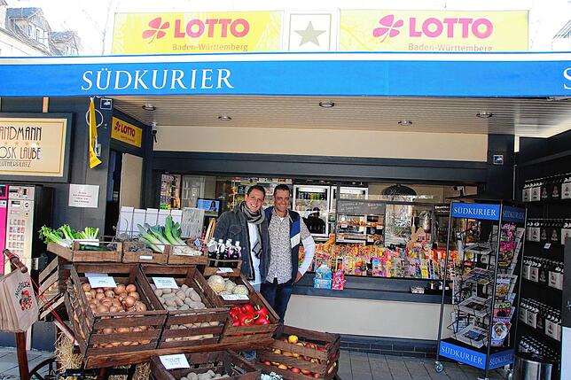 Lars Fischer (links) und Christian Sandmann im Kiosk.