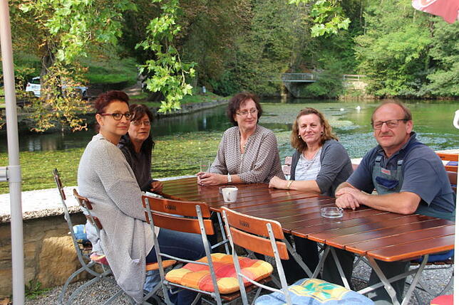 Der Biergarten an der Jägermühle in Aach.