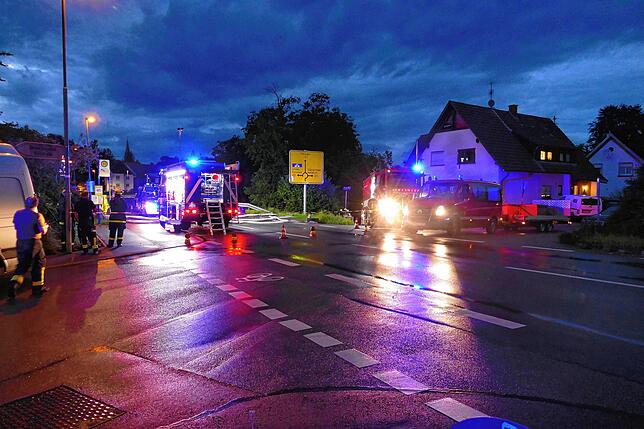 Bild 2: Bilder der heftigen Überflutungen des Unwetters in Stockach