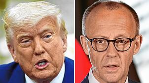 Deutschlands neuer Bundeskanzler Friedrich Merz (r) trifft US-Präsident Donald Trump zum Antrittsbesuch im Weißen Haus. Verfolgen Sie ...