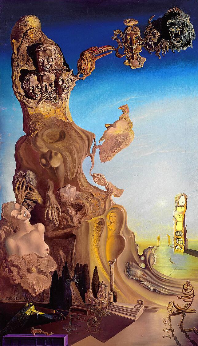 Salvador Dalí: „La mémoire de la femme-enfant“,1929, Öl und Collage auf Leinwand, 140 x 81 cm.