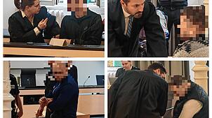 Die vier Angeklagten zwischen 35 und 52 schwiegen vor dem Landgericht Ravensburg zu den Vorwürfen.