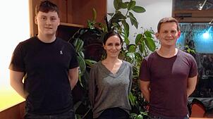 Neuer Protokollführer beim Musikverein Niederhof ist Cedric Kurz (v. l.), neue Kassiererin ist Anna Lauber. Florian Döbele wird als ...