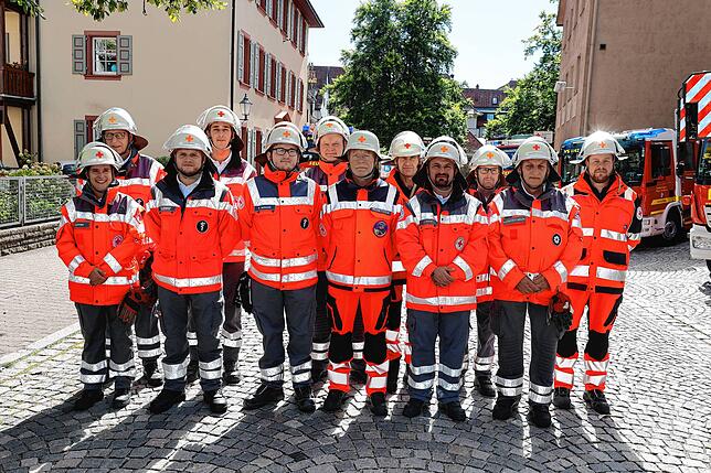 Bild 3: Die Feuerwehr Villingen demonstriert ihr Können bei der Hauptprobe