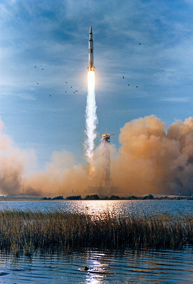 Der Start von Apollo 8 von Kap Kennedy. Frank Borman umrundete als Kommandant der Raumkapsel Apollo 8 Weihnachten 1968 zusammen mit ...