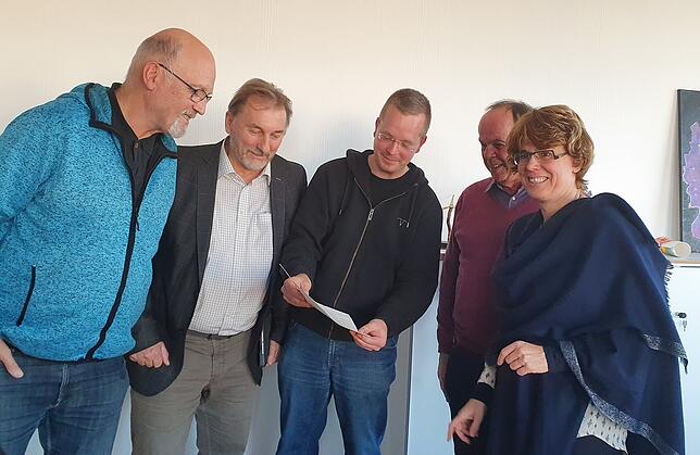 Sie kümmern sich um Obdachlose in Singen: Bruno Frese, Torsten Kalb, Thomas Pöppel, Andreas Friedmann und Bürgermeisterin Ute Seifried. ...