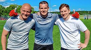 Die drei Torhüter des SV Allensbach im Spiel gegen den SC Markdorf (von links): Clemens Roeder, Patrick Enz und Alexander Tast.