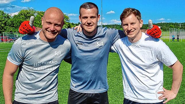 Die drei Torhüter des SV Allensbach im Spiel gegen den SC Markdorf (von links): Clemens Roeder, Patrick Enz und Alexander Tast.