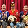 Die Zunftmeister Holger Reutemann von Rielasingen, Thomas Bertsche von Worblingen und Uli Kaltenbrunner aus Arlen (von links) treffen ...