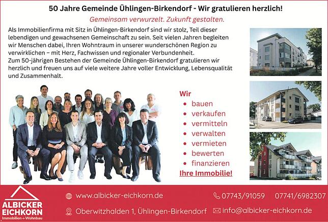 Bild 1: 50 Jahre Gemeinde Ühlingen-Birkendorf : Fünf Bürgermeister in 50 Jahren