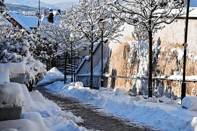 Bild 16: Und noch mehr Schnee! Die weißen Berge türmen sich in Stockach