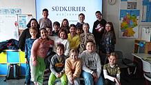 Die Schülerinnen und Schüler der vierten Klasse der Hochrheinschule in Gailingen mit Lehrerin Stephanie Thiriat (links) waren beim ...