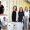 Wahlhelfer und Wahlleiter im Gespräch (von links oben im Uhrzeigersinn): Barbara Fahr aus Hilzingen, das Singener Wahlteam Vanessa ...