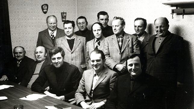Der Gemeinderat der Gesamtgemeinde Deggenhausertal im Jahre 1972 (sitzend, von links): Alfons Stotz, Rupert Metzler, Alois Waizenegger, ...