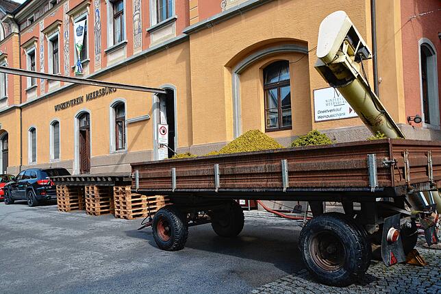 Die Abgabestelle für die Trauben der Mitglieder des Winzervereins in der Unterstadt.