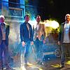 Vor der imposanten Kulisse des Tommy-Tailor-Musicals trafen sich Bürgermeister Alexander Guhl, Gloria-Intendant Jochen Frank Schmidt, ...