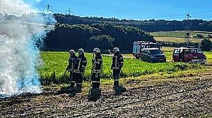 Die Feuerwehr in Tengen verhinderte mit ihrem Einsatz, dass sich ein Flächenbrand ausweitete.