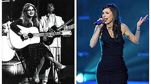 Links: Die 17 Jahre alte Nicole gewinnt 1982 mit dem Lied „Ein bisschen Frieden“ den Grand Prix Eurovision de la Chanson. Rechts: Lena ...