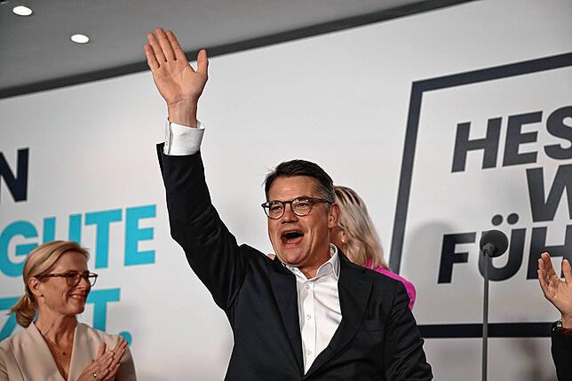 Er darf laut jubeln: CDU-Ministerpräsident und Wahlsieger Boris Rhein.