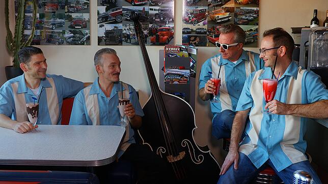 Sie lieben Rock'n'Roll: Daniel Beurer (von links) Sebastian Schnitzer, Gregor Lange und Rainer Bucher.