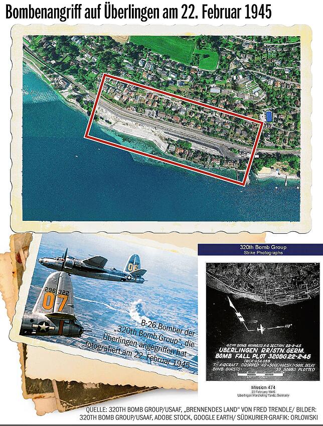 Bild 1: Am 22. Februar 1945 brachten sieben Bomber den Zweiten Weltkrieg nach Überlingen