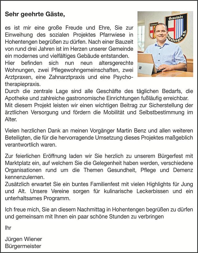 Bild 2: Einweihungfeier Pfarrwiese Hohentengen : Große feierliche Eröffnung der Pfarrwiese