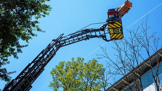 Höhenrettung am Donnerstagmittag mitten in Konstanz.
