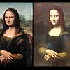 Links die originale Mona Lisa von Leonardo da Vinci, rechts die nun aufgetauchte "Baden-Variante".