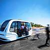 Shuttle-Bus mit insgesamt 22 Plätzen des Herstellers ZF-Friedrichshafen. Das Fahrzeug, hier auf einer Teststrecke, soll bis zu 60 ...