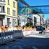 Bauarbeiten an der Hadwigstraße in der Singener Innenstadt: Noch steht dort die Baustellenampel an der Kreuzung mit der Erzbergerstraße. ...